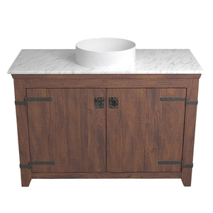 Alternate Image for Native Trails 48" Americana Vanity in Chestnut with Carrara Marble Top and Positano in Bianco, Single Faucet Hole, BND48-VB-CT-MG-051