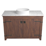 Native Trails 48" Americana Vanity in Chestnut with Carrara Marble Top and Positano in Bianco, No Faucet Hole, BND48-VB-CT-MG-052