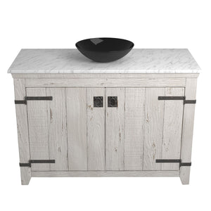 Alternate Image for Native Trails 48" Americana Vanity in Whitewash with Carrara Marble Top and Verona in Abyss, Single Faucet Hole, BND48-VB-CT-MG-065