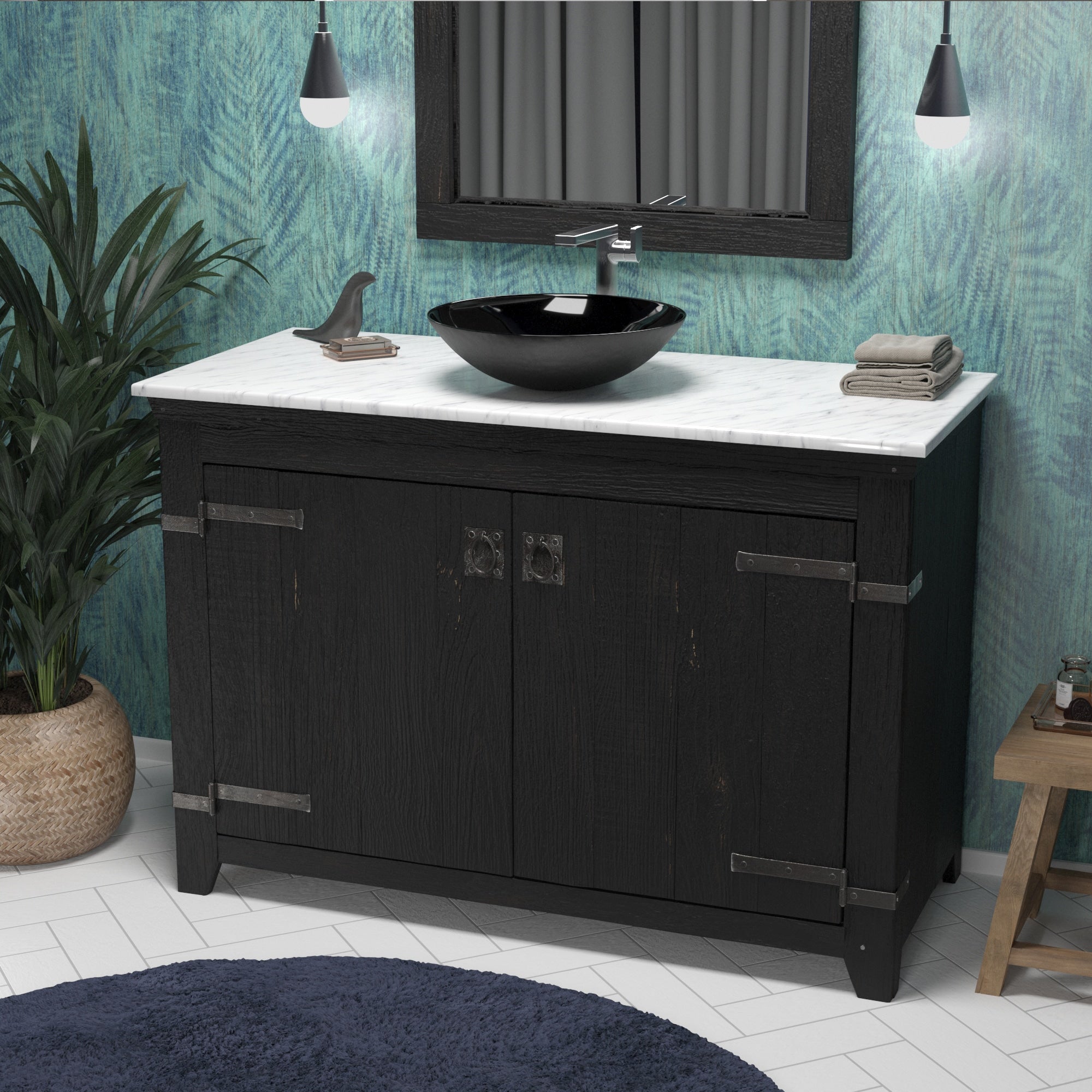Native Trails 48" Carrara Vanity Top - Vessel with Single Hole Cutout, VNT48-CV1