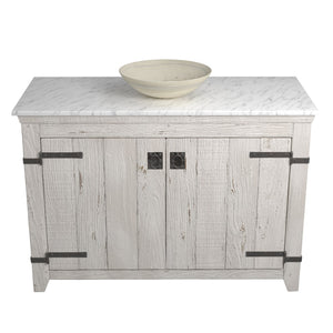 Alternate Image for Native Trails 48" Americana Vanity in Whitewash with Carrara Marble Top and Verona in Beachcomber, No Faucet Hole, BND48-VB-CT-MG-082