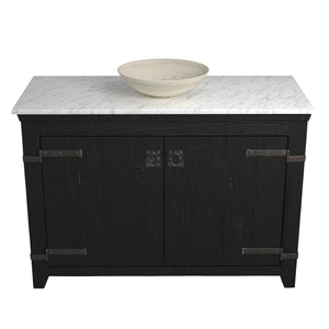 Alternate Image for Native Trails 48" Americana Vanity in Anvil with Carrara Marble Top and Verona in Beachcomber, No Faucet Hole, BND48-VB-CT-MG-086
