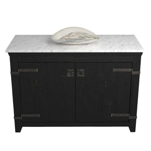 Alternate Image for Native Trails 48" Americana Vanity in Anvil with Carrara Marble Top and Sorrento in Abalone, No Faucet Hole, BND48-VB-CT-MG-094