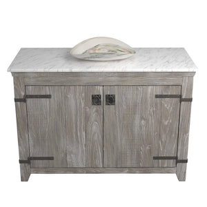 Alternate Image for Native Trails 48" Americana Vanity in Driftwood with Carrara Marble Top and Sorrento in Abalone, No Faucet Hole, BND48-VB-CT-MG-096