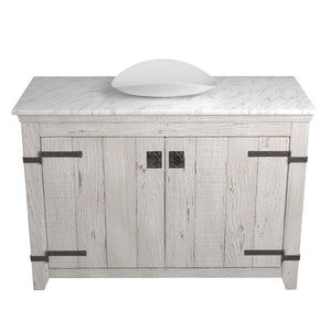 Alternate Image for Native Trails 48" Americana Vanity in Whitewash with Carrara Marble Top and Sorrento in Bianco, Single Faucet Hole, BND48-VB-CT-MG-097