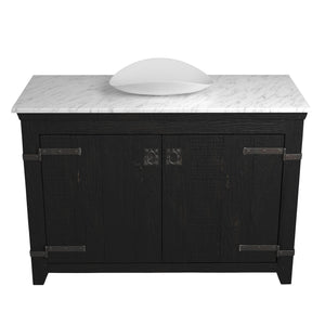 Alternate Image for Native Trails 48" Americana Vanity in Anvil with Carrara Marble Top and Sorrento in Bianco, Single Faucet Hole, BND48-VB-CT-MG-101