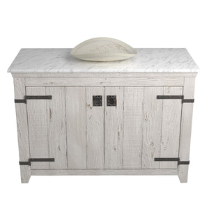 Alternate Image for Native Trails 48" Americana Vanity in Whitewash with Carrara Marble Top and Sorrento in Beachcomber, Single Faucet Hole, BND48-VB-CT-MG-105