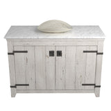 Native Trails 48" Americana Vanity in Whitewash with Carrara Marble Top and Sorrento in Beachcomber, Single Faucet Hole, BND48-VB-CT-MG-105
