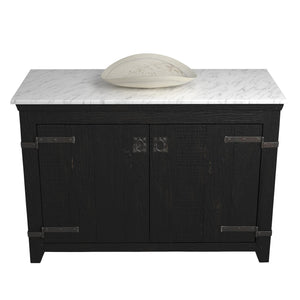Alternate Image for Native Trails 48" Americana Vanity in Anvil with Carrara Marble Top and Sorrento in Beachcomber, Single Faucet Hole, BND48-VB-CT-MG-109