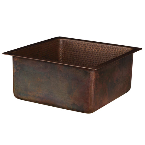 Premier Copper Products 16" Copper Bar/Prep Sink, Oil Rubbed Bronze, BS16DB3