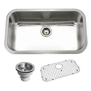 Alternate Image for Houzer Belleo 18" Drop In/Topmount Stainless Steel Kitchen Sink, 18 Gauge, BSG-3018