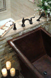 Premier Copper Products 67" Hammered Copper Canoa Single Slipper Bathtub, BTSC67DB - The Sink Boutique