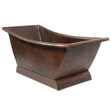 Premier Copper Products 67" Hammered Copper Canoa Single Slipper Bathtub, BTSC67DB - The Sink Boutique