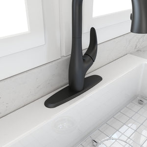 Alternate Image for BOCCHI Traditional Kitchen Faucet Deck Plate Oval Matte Black, 2180 0004 MB