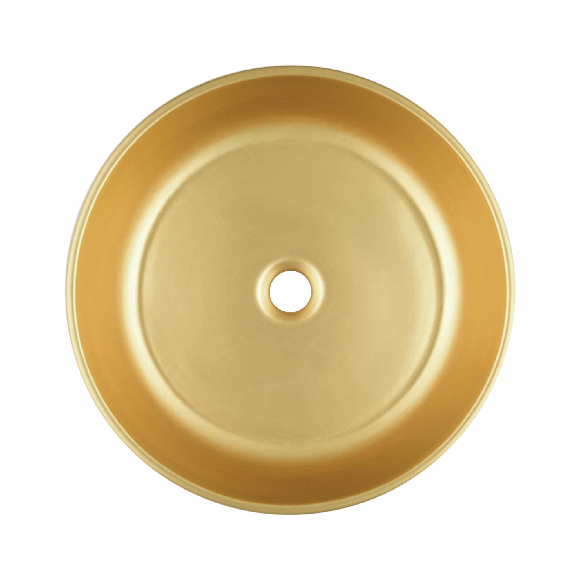 Native Trails Bliss 16" x 16" Round Vessel Fireclay Bathroom Sink, Matte Gold, PML1616-G