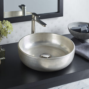 Alternate Image for Native Trails Bliss 16" x 16" Round Vessel Fireclay Bathroom Sink, Silver, PML1616-S