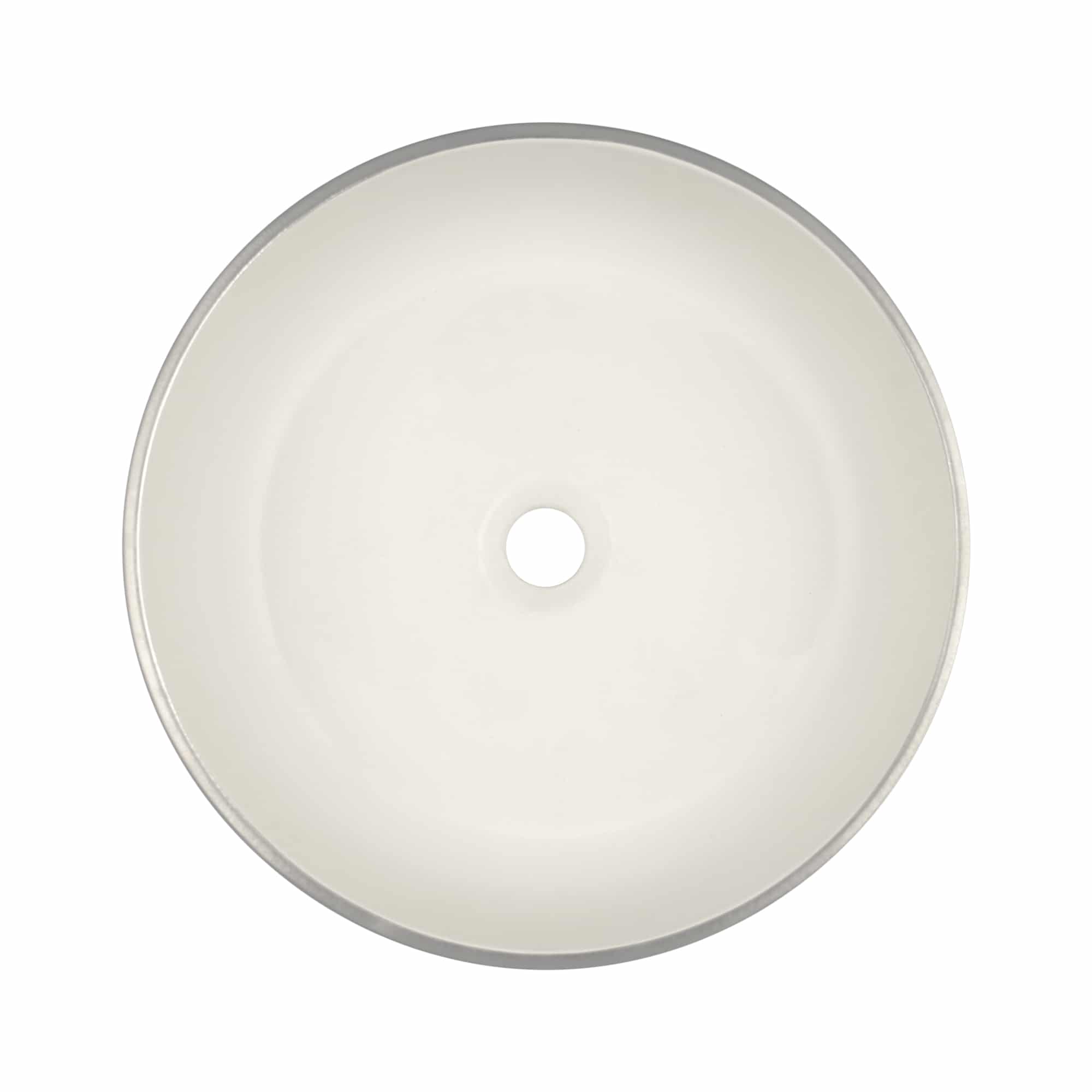 Native Trails Bliss 16" x 16" Round Vessel Fireclay Bathroom Sink, Silver/White, PML1616-SW