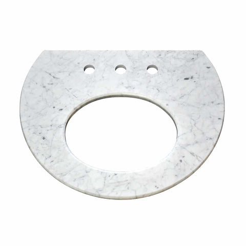 Native Trails 24" Carrara Vanity Top for Bordeaux Wall Mount - Small Oval with 8" Widespread Cutout, VNT20-CB