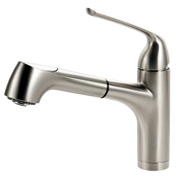Houzer Calia Pull Out Bar Faucet Brushed Nickel, CALPO-559-BN