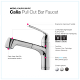 Houzer Calia Pull Out Bar Faucet with CeraDox Technology Polished Chrome, CALPO-559-PC - The Sink Boutique