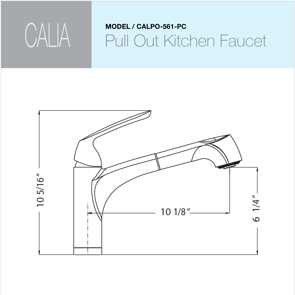Houzer Calia Pull Out Kitchen Faucet with CeraDox Technology Polished Chrome, CALPO-561-PC - The Sink Boutique