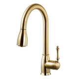 Houzer Camden Pull Down Kitchen Faucet Brushed Brass, CAMPD-368-BB