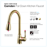 Houzer Camden Pull Down Kitchen Faucet Brushed Brass, CAMPD-368-BB - The Sink Boutique