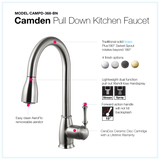 Houzer Camden Pull Down Kitchen Faucet Brushed Nickel, CAMPD-368-BN - The Sink Boutique