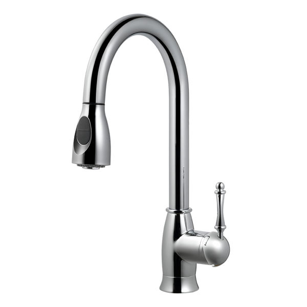 Houzer Camden Pull Down Kitchen Faucet with CeraDox Technology Polished Chrome, CAMPD-368-PC