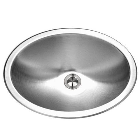 Houzer 18" Stainless Steel Undermount Bathroom Sink, Oval, CH-1800-1