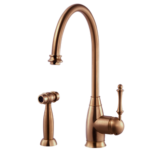 Alternate Image for Houzer Charlotte Solid Brass Kitchen Faucet with Sidespray Antique Copper, CHASS-682-AC