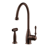 Houzer Charlotte Solid Brass Kitchen Faucet with Sidespray Oil Rubbed Bronze, CHASS-682-OB