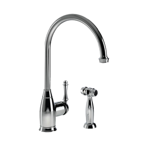 Alternate Image for Houzer Charlotte Traditional Solid Brass Kitchen Faucet with Sidespray Polished Chrome, CHASS-682-PC