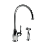 Houzer Charlotte Traditional Solid Brass Kitchen Faucet with Sidespray Polished Chrome, CHASS-682-PC