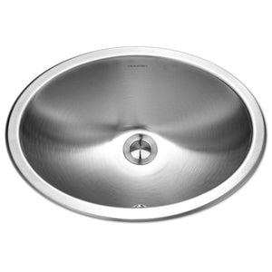 Alternate Image for Houzer 18" Stainless Steel Topmount Bathroom Sink, Oval, with Overflow Hole, CHTO-1800-1
