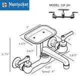Nantucket Sinks Premium Kitchen 1.5 GPM Brass Utility/Mud/Laundry Faucet, Handle, Chrome, CIF-2H