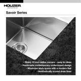Houzer Savior 18" Undermount Plastic Kitchen Sink, 60/40 Double Bowl, CND-3360