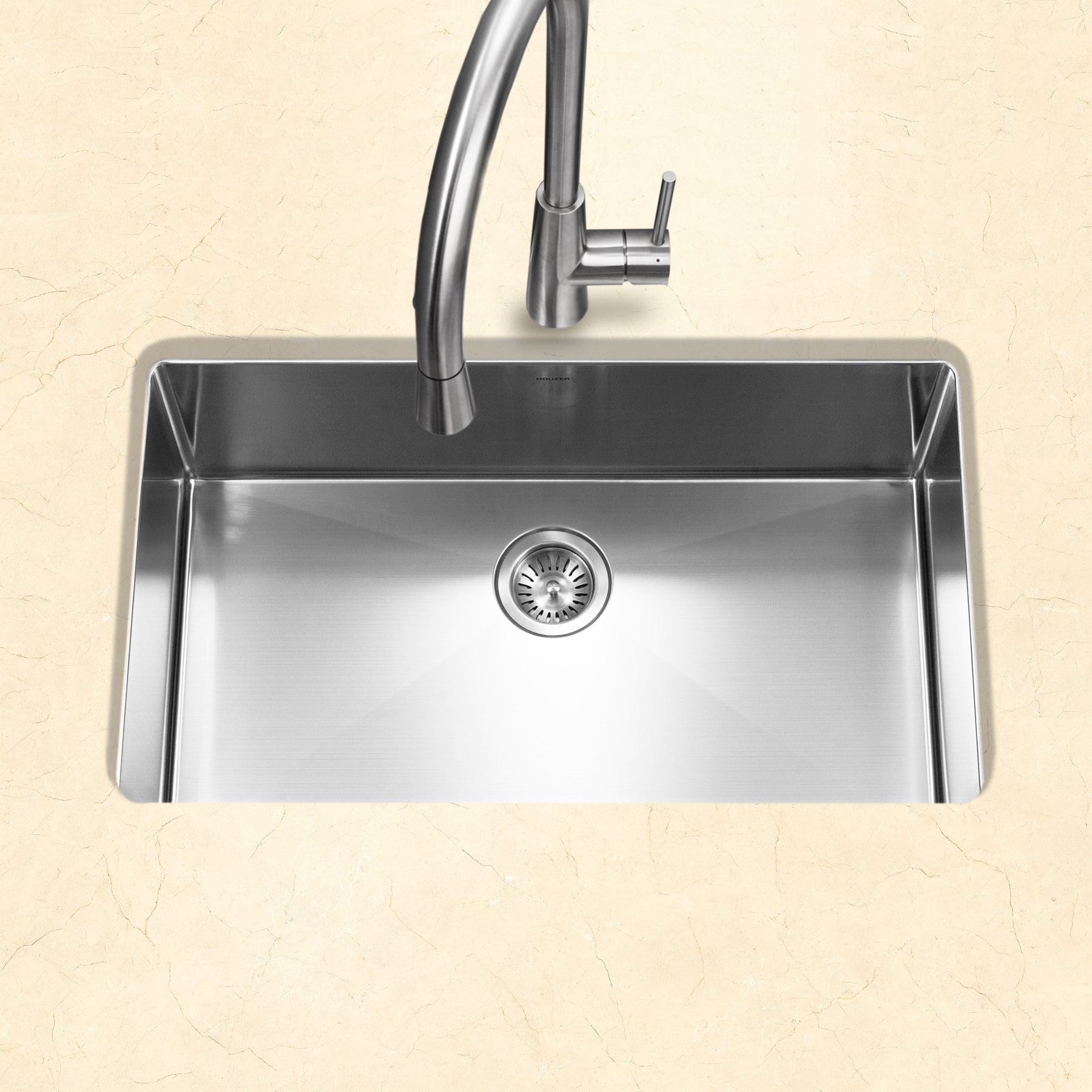 Houzer Savior 18" Undermount Stainless Steel Kitchen Sink, 18 Gauge, CNG-3200