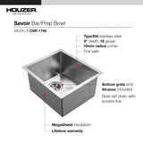 Houzer Savior 18" Undermount Plastic Kitchen Sink, CNR-1700