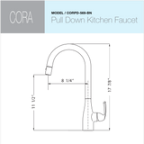Houzer Cora Pull Down Kitchen Faucet Brushed Nickel, CORPD-569-BN - The Sink Boutique