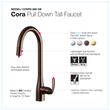 Houzer Cora Pull Down Kitchen Faucet Oil Rubbed Bronze, CORPD-569-OB