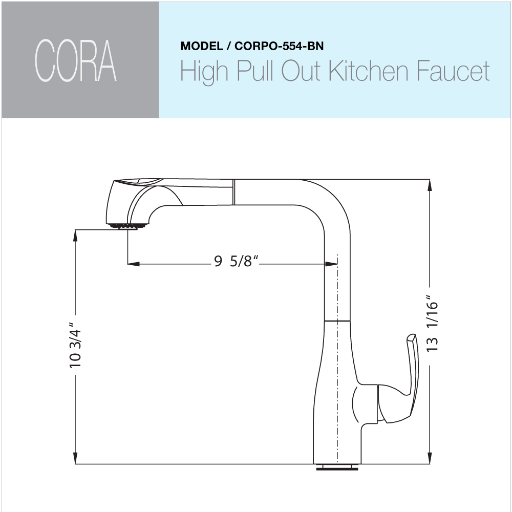 Houzer Cora Pull Out Kitchen Faucet Brushed Nickel, CORPO-554-BN - The Sink Boutique