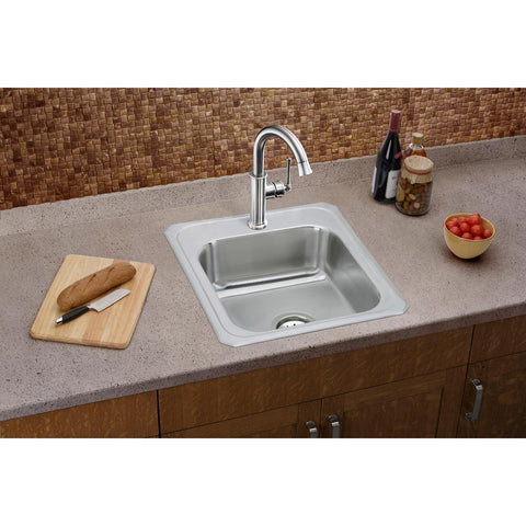 Elkay LKEC2012LS Explore Single Hole Bar Faucet with Forward Only Lever Handle Lustrous Steel