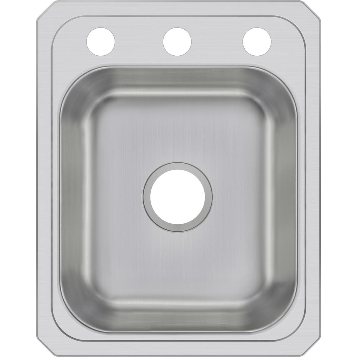 Elkay Celebrity 17" Stainless Steel Kitchen Sink, Brushed Satin, CR17213