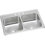 Elkay Celebrity 33" Stainless Steel Kitchen Sink, 50/50 Double Bowl, Brushed Satin, CR33213 - The Sink Boutique