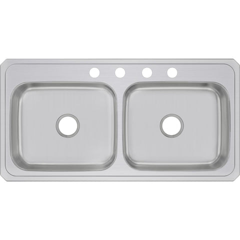 Elkay Celebrity 43" Stainless Steel Kitchen Sink, 50/50 Double Bowl, Brushed Satin, CR43224