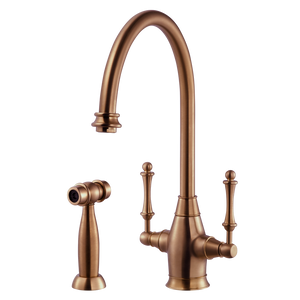 Alternate Image for Houzer Charleston Two Handle Kitchen Faucet with Sidespray Antique Copper, CRLSS-650-AC