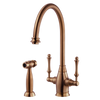 Houzer Charleston Two Handle Kitchen Faucet with Sidespray Antique Copper, CRLSS-650-AC