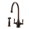 Houzer Charleston Two Handle Kitchen Faucet with Sidespray Oil Rubbed Bronze, CRLSS-650-OB