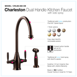 Houzer Charleston Two Handle Kitchen Faucet with Sidespray Oil Rubbed Bronze, CRLSS-650-OB